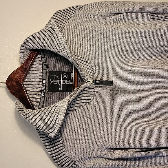 ProJek Raw Mens Pull over Zip Neck Sweater Gray - Picture 7 of 8